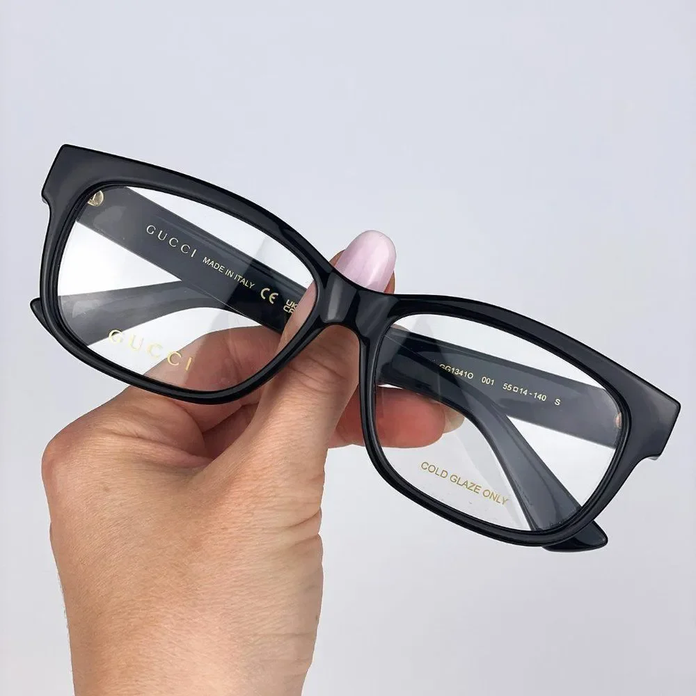 Gucci GG1341O 001 Eyeglasses Black Rectangle Women